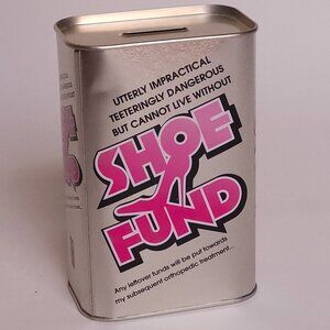 FUNNY SHOE FUND Piggy Bank Y2K Gag Gift